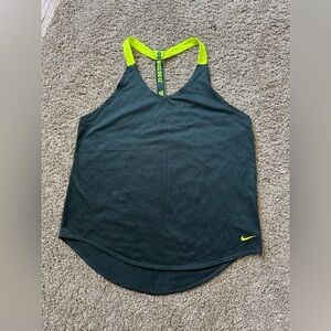 Nike Charcoal and Neon Relaxed Backless Tank Top in